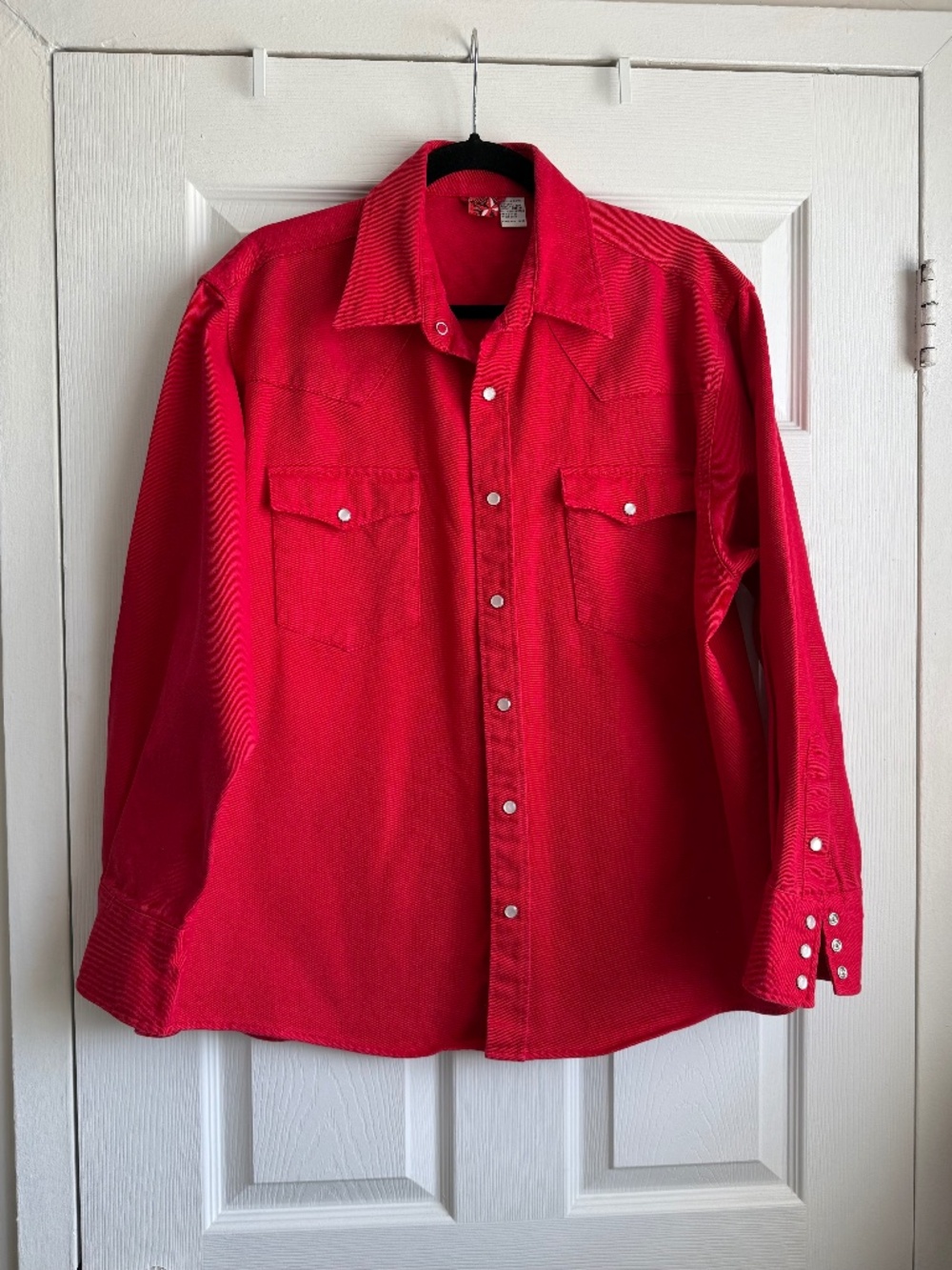 Vintage 90s Marlboro Adventure Team Red Cotton Canvas Work Shirt Shacket Size M